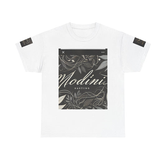 Modini Unisex Heavy Cotton Tee - Stylish Botanical Graphic T-Shirt for Casual Wear