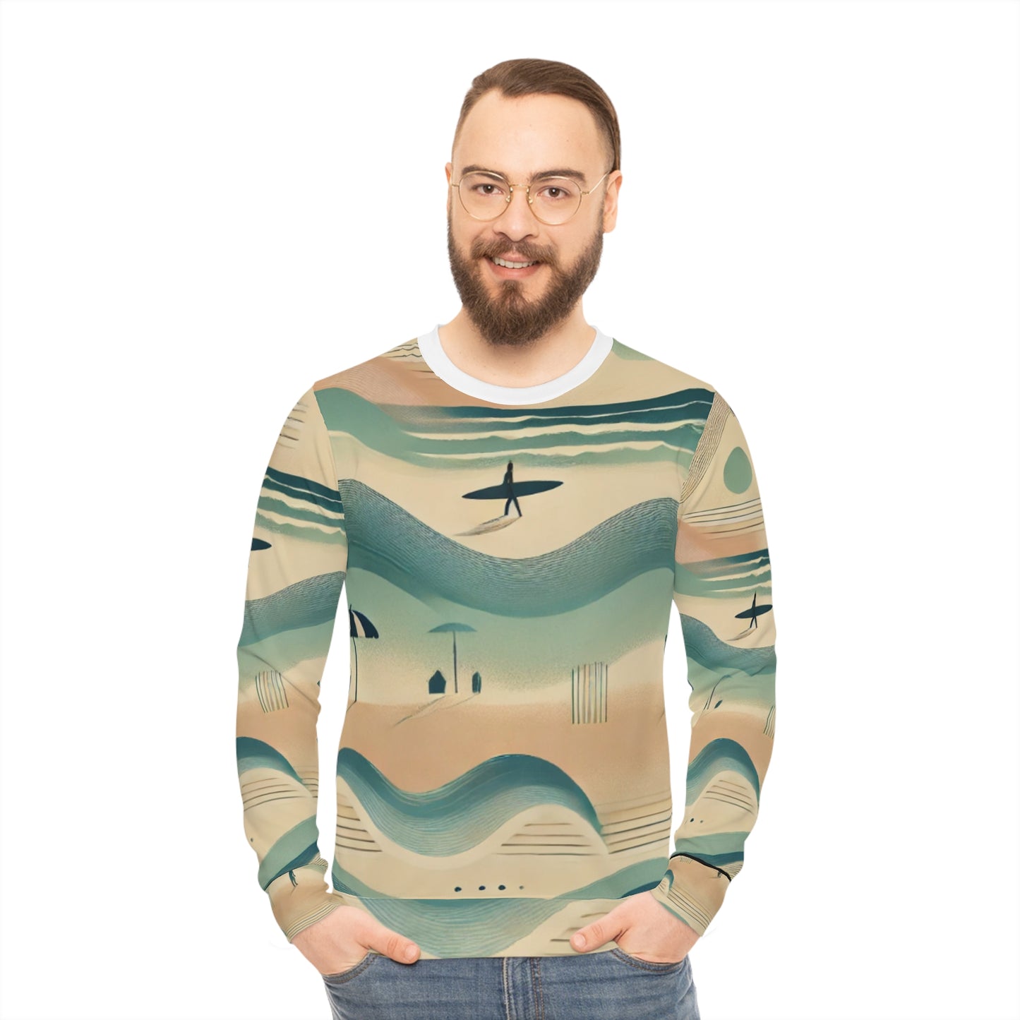 Beach Vibes Lightweight Sweatshirt - Relaxing Coastal Artwork